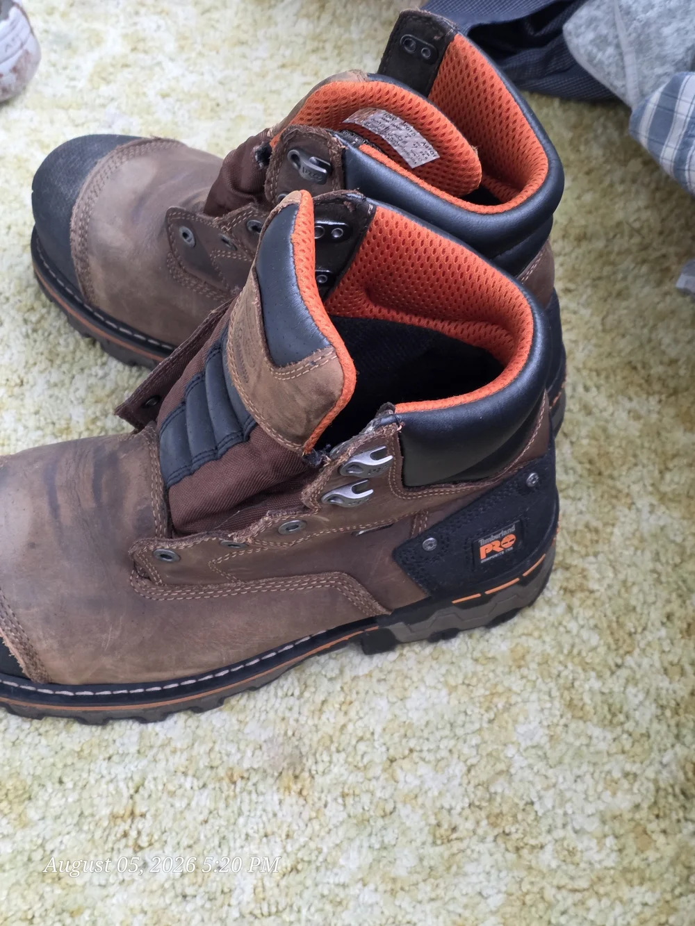 Timberland PRO Kids Brown & Orange Work-Style Sneakers
